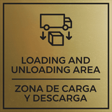 Signs ByLITA Square Loading and Unloading Area Wall or Door Sign | Spanish Bilingual Warehouse Signs