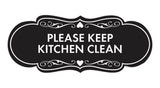 Signs ByLITA Designer Please Keep Kitchen Clean Wall or Door Sign