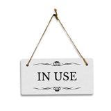 In Use 5" x 10" Hanging Wall or Door Sign | Rustic Twine | Stylish Business or Office Signage