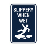 Signs ByLITA Portrait Round Slippery When Wet Wall or Door Sign