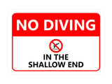 Classic Framed No Diving in the Shallow End — Wall or Door Sign | Pool & Aquatic - Sign