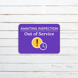 Classic Framed Plus Awaiting Inspection - Out of Service Door or Wall Sign | Safety and Maintenance