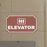 Notched Standard Elevator Wall or Door Sign | Facilities and Rooms Sign