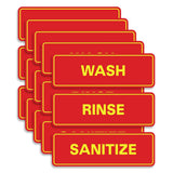 All Quality Standard WASH RINSE SANITIZE Set of 3 Bay Sink Signs - Restaurant & Commercial Kitchen Sink Signs - Easy to Install