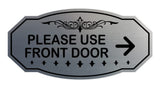 Victorian Please Use Front Door (Right Arrow) Wall or Door Sign