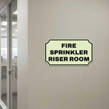 Notched Standard Fire Sprinkler Riser Room Wall or Door Sign | Facilities and Rooms Sign