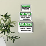 Classic Framed Plus Por Favor Mantener Este Lugar Limpio Y Ordenado Door or Wall Sign | Spanish Business Signage