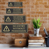 Standard Plus No Entry Without Permission Wall or Door Sign | Workplace Safety Signage