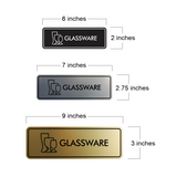 Signs ByLITA Standard Glassware Door or Wall Sign Easy Installation | Durable Construction | Kitchen Essentials | Hygiene | AirBnB Signs