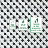 Portrait Round Plus Please Take All Trash With You When Leaving This Area Door or Wall Sign | Health & Safety Signage