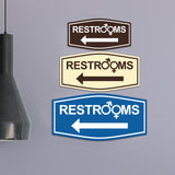 Fancy Restrooms Left Arrow (Gender Symbols) Wall or Door Sign