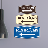 Fancy Restrooms Left Arrow (Gender Symbols) Wall or Door Sign