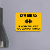 Classic Framed Plus Gym Rules: If You Can Lift It You Can Put It Back Door or Wall Sign | Gym Etiquette