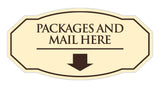 Signs ByLITA Victorian Packages and Mail here | Durable Plastic | Easy Installation | Elegant Design Wall or Door Sign