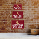 Classic Framed Plus Respect Quiet Work Areas Wall or Door Sign | Office Education and Library