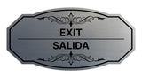 Signs ByLITA Victorian Exit/Salida Bilingual Wall or Door Sign