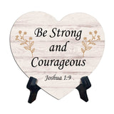 Reflective Religious Quote Signs Heart Table Sign with Acrylic Stand (6x5")