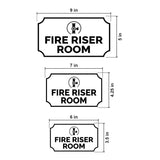 Notched Standard Fire Riser Room Wall or Door Sign | Fire/Emergency/Electrical/Security Safety Signs