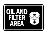 Signs ByLITA Classic Framed Oil and Filter Area Wall or Door Sign