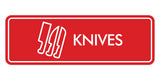 Signs ByLITA Standard Knives Door or Wall Sign Easy Installation | Durable Construction | Kitchen Essentials | Hygiene | AirBnB Signs