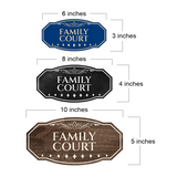 Victorian Plus Family Court Wall or Door Sign | Legal and Courtroom Decoration