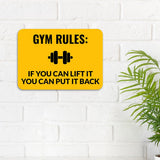 Classic Framed Plus Gym Rules: If You Can Lift It You Can Put It Back Door or Wall Sign | Gym Etiquette