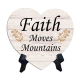 Reflective Religious Quote Signs Heart Table Sign with Acrylic Stand (6x5")