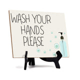 Signs ByLITA Wash Your Hands Please, Hygiene Table Sign, 6" x 8"