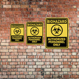 Portrait Round Plus Biohazard Authorized Personnel Only Wall or Door Sign | Warning Signage