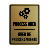 Signs ByLITA Portrait Round Process Area Door or Wall Sign | Spanish Bilingual Warehouse and Factory Signs