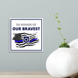 Square Plus In Honor of Our Bravest Wall or Door Sign | USA Flag | Police First Responders Appreciation Signage