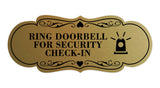 Signs ByLITA Designer Ring Doorbell for Security Check-In Wall or Door Sign