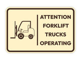 Signs ByLITA Classic Framed Attention! Forklift Trucks Operating Door or Wall Sign Easy Installation | Health And Safety | Building And Hospitality Signs