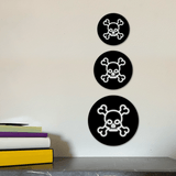 Circle Plus Skull Neon Graphic Style Wall or Door Sign | Live Streamer Gaming Themed Decoration