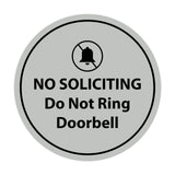 Circle No Soliciting Do Not Ring Doorbell Wall or Door Sign