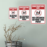 Portrait Round Plus Construction Site No Children Beyond This Point Wall or Door Sign | Health And Safety Signage