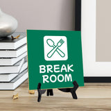Break Room 5"x 5" Square Table Sign With Acrylic Easel | Home & Office Decor