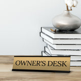 Signs ByLITA Owner's Desk Office Decoration Gift Black Frame Desk Sign (2x8")