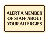 Signs ByLITA Classic Framed Alert A Member Of Staff About Your Allergies Durable Sign | Easy Installation | Elegant Design Wall or Door Sign