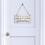 5 Stars Please Leave Us A Review 5x10 Hanging Plus Wall or Door Sign | Business Décor