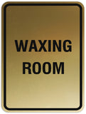 Signs ByLITA Portrait Round Waxing Room Sign - Laser-Engraved Lettering | Durable ABS Plastic | Vibrant Colors | Powerful Foam Tape