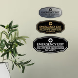 Signs ByLITA Victorian Emergency Exit Follow the Green Signs to Safety Durable Plastic Sign | Easy Installation | Elegant Design Wall or Door Sign