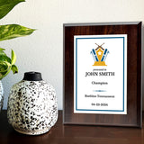 Biathlon Customizable Wooden Award Plaque | Easel Mount Option | Achievement and Recognition Personalizable Plaques | Sports Award