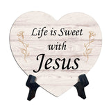 Reflective Religious Quote Signs Heart Table Sign with Acrylic Stand (6x5")