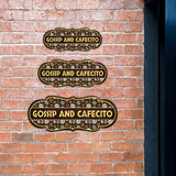 Designer Plus Gossip and Cafecito Door or Wall Sign | Funny Spanish Signs For Stores & Businesses