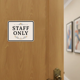 Classic Framed Plus Staff Only — Wall or Door Sign | Funeral and Memorial Services - Room & Area - Sign
