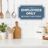 Notched Standard Employees Only Beyond This Point Wall or Door Sign | Security & Access- Commercial Safety & Facility Signs