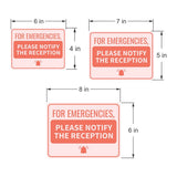Classic Framed Plus For Emergencies, Please Notify the Reception Door or Wall Sign | Medical Facility Greeting & Reception