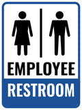 Portrait Round Plus Employee Restroom Wall or Door Sign | Office & Workspace Bathroom Signage