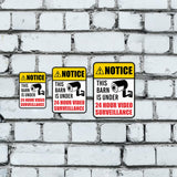 Portrait Round Plus Notice This Barn Is Under 24 Hour Video Surveillance Wall or Door Sign | Farm/Barn Warning Signage